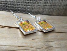 MUSTARD YELLOW / Ochre handmade Dangle Earrings, square, modern art